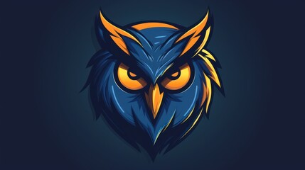 Owl head mascot logo background AI generated image