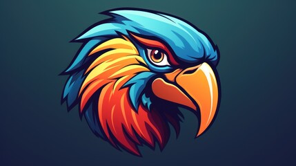 Parrot head mascot logo background AI generated image