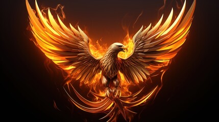 Obraz premium Phoenix Eagle mascot logo background AI generated image