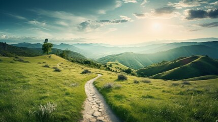 Fototapeta premium Open field of opportunities path