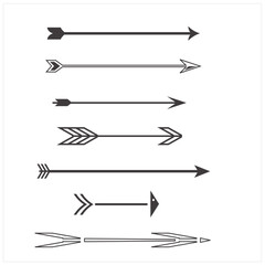 black and white arrows set