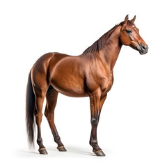 Brown horse on a white background.
