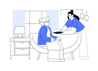 Home care service isolated cartoon vector illustrations.