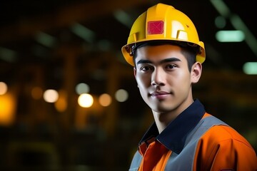 Portrait of a Young Professional in Industrial Setting