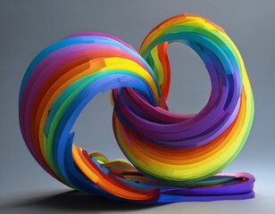 crear el universo en 3d con los colores del arco iris