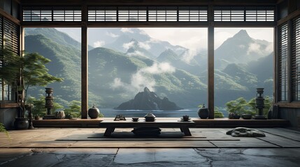 View of the town. AI generated art illustration.