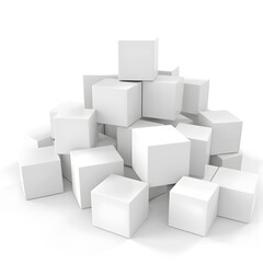 Obraz premium Three square paper boxes mockups isolated on white background.