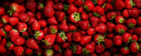 Fresh strawberries from above filling the frame.