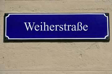 Emailleschild Weiherstraße
