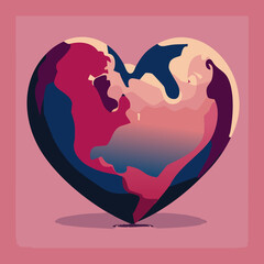 Heart. Stethoscope. World Health Day. Healthcare, health protection and global medicine poster. Illustration of world health day, international event. Stethoscope design. 7. April. Heart. Health. 2024