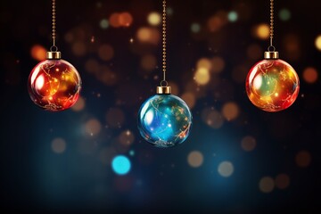 Fototapeta na wymiar Glowing and playful Christmas ornaments