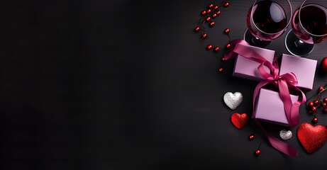 Valentines day background. Heart confetti over background with copy space. Concept: love, valentine's day,  wedding.