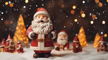 Joyful Christmas background Santa Claus decorations