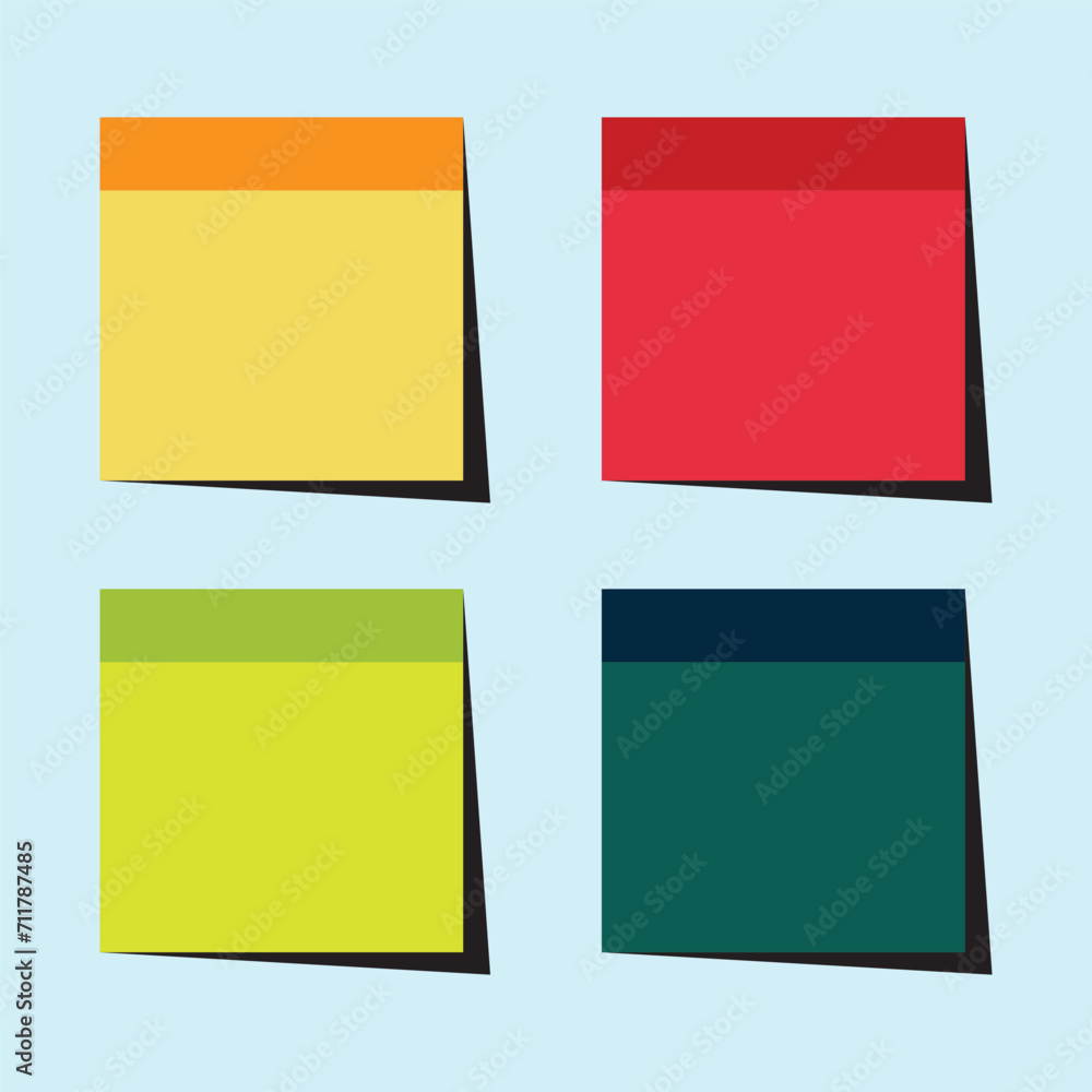 Poster multicolor post it notes isolated. set of realistic style peeling off edge labelling information. st