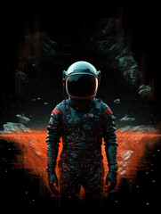 Obraz premium T-shirt design, Astropunk Photography created with Generative Ai