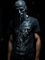 Fototapeta na wymiar T-shirt design, Astropunk Photography created with Generative Ai