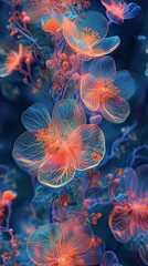 Colorful flower in Neon colors. Neon abstract background.generative AI