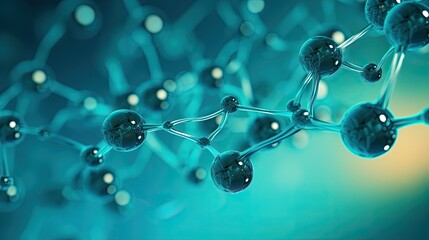 Cosmetic Essence, Liquid bubble, Molecule inside Liquid Bubble on DNA water splash background.generative AI