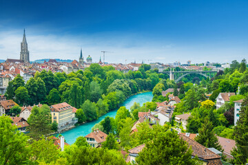 Cityscape of the old town of Bern, Switzerland
