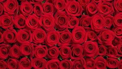 Large bunch of scarlet red roses background  - obrazy, fototapety, plakaty