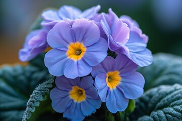 Top-notch image of indigo orb primrose (primula denticulata).