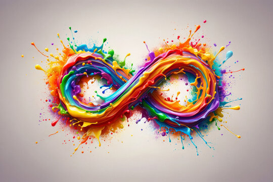 rainbow colourful infinity symbol autism rights advocates