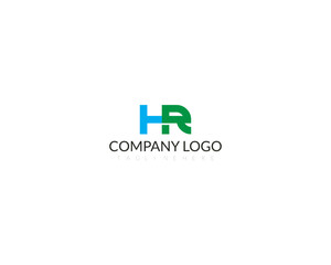 HR or H R letter alphabet logo design in vector