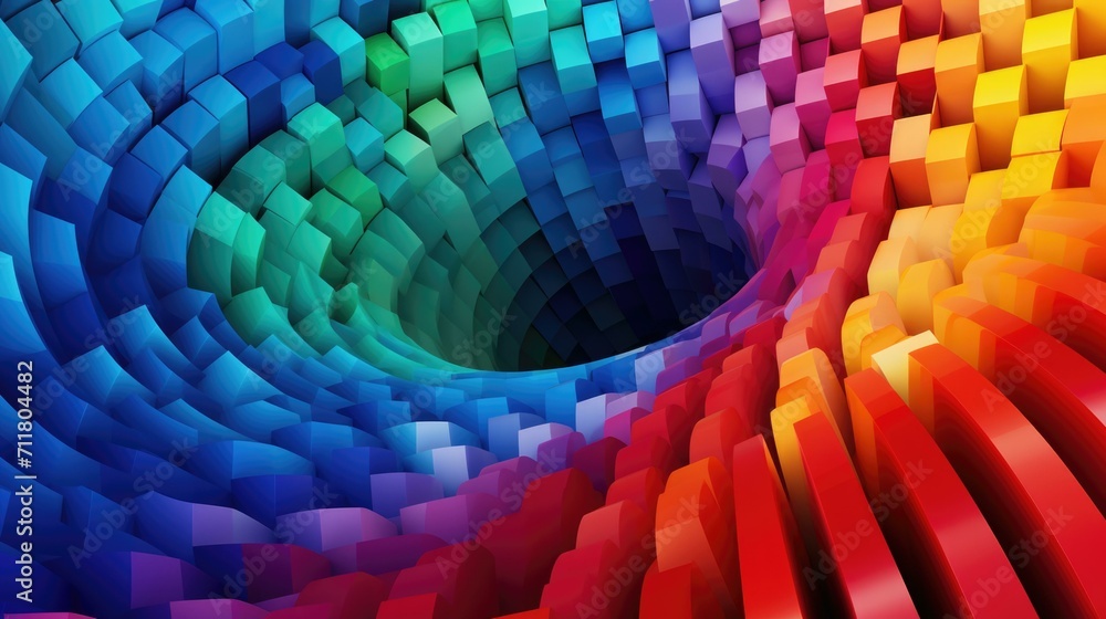 Poster colorful abstract background with a spiral shape. generative ai.
