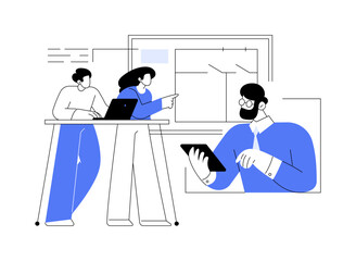 Architectural and engineering isolated cartoon vector illustrations.