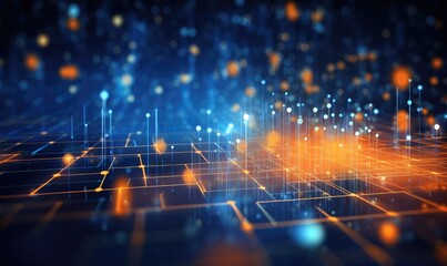 Vibrant and inspiring digital entrepreneurship background that combines technology with a sense of freedom and innovation. Abstract networks, data streams, and innovative technology solutions.