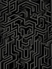 an intricate geometric pattern that forms a three-dimensional labyrinth created with Generative Ai