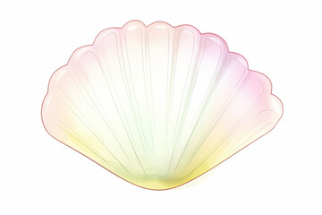 Clam, shell texture , cartoon drawing, water color style, AI Generated
