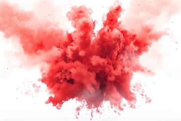 red powder explosion isolated on white background. red dust particles splash. Color Holi Festival. Burst of colors series. Vibrant contrast. Celebration and creativity concept background texture 2