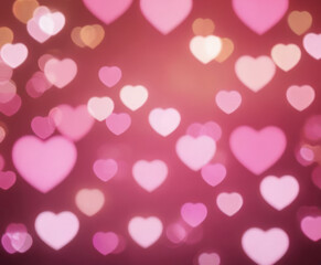 Luxury Blurred abstract background with bokeh hearts.