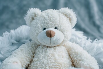 Big white teddy bear with outstretched arms a beloved children's toy for big girls inviting warm embraces and companionship showcased in stunning high definition