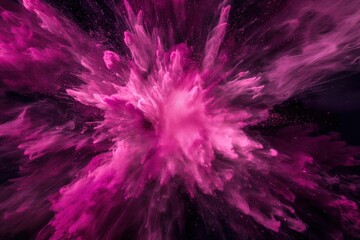 pink powder explosion isolated on black background. pink dust particles splash. Color Holi Festival. Burst of colors series. Vibrant contrast. Celebration and creativity concept background texture 4