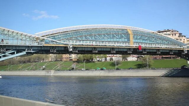 Bridge of Bogdan Khmelnitsky - steel arch foot bridge across River