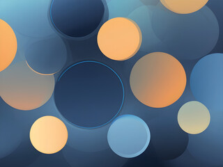 Generative KI blaue Kreise und Blasen Hintergrund - obrazy, fototapety, plakaty