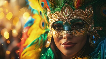 Woman in mask on Carnival in Brazil