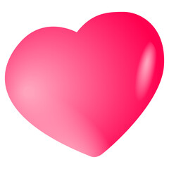 Red heart icon. 3d illustration of a colored heart vector isolated