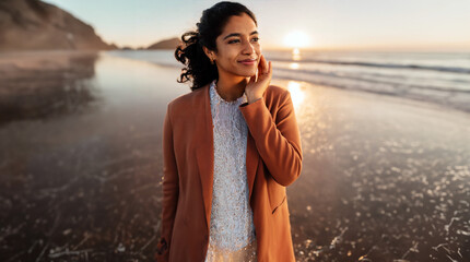 woman on the beach