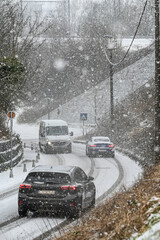 auto voiture circulation intemperie neige Belgique environnement livreur camionnette visibilité