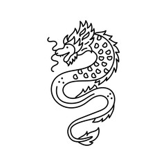 Chinese asian dragon color concept. Dragon for tattoo design.
