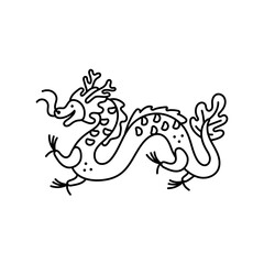 Chinese asian dragon color concept. Dragon for tattoo design.