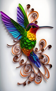 colorful bird frather on a background .Generative Ai