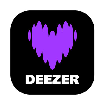 Deezer app icon. Music streaming service, social media platform