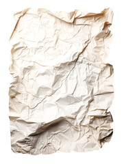 old blank white crumpled paper isolated on a transparent background