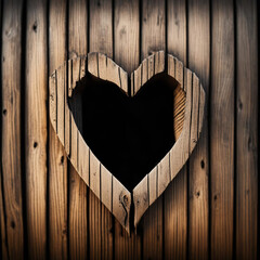 Heart carved into a wooden fence.