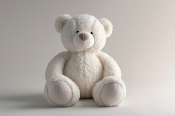 Adorable big teddy bear in pure white an enchanting children's toy for big girls with its cuddly presence and inviting demeanor showcased in stunning high definition