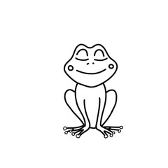 Cute frog vector illustration. Animal doodle icon isolated